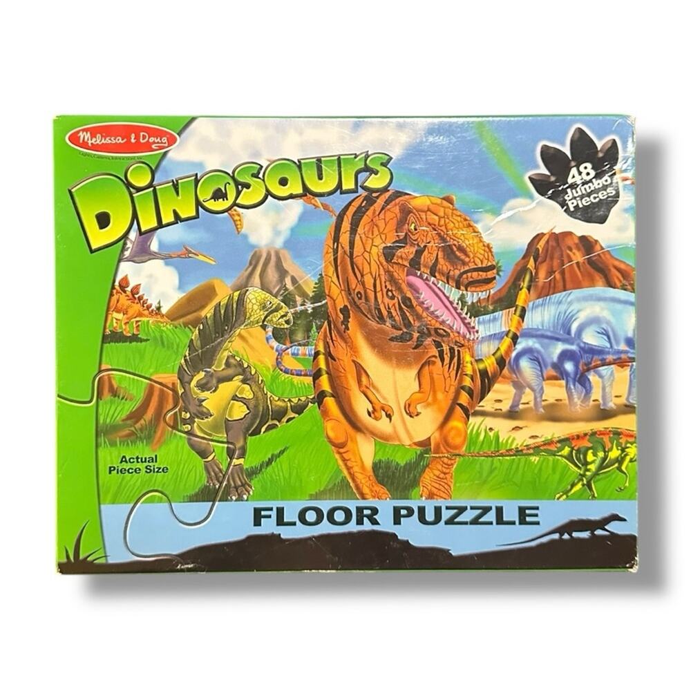 Melissa & Doug Dinosaur Puzzle Green and Orange
